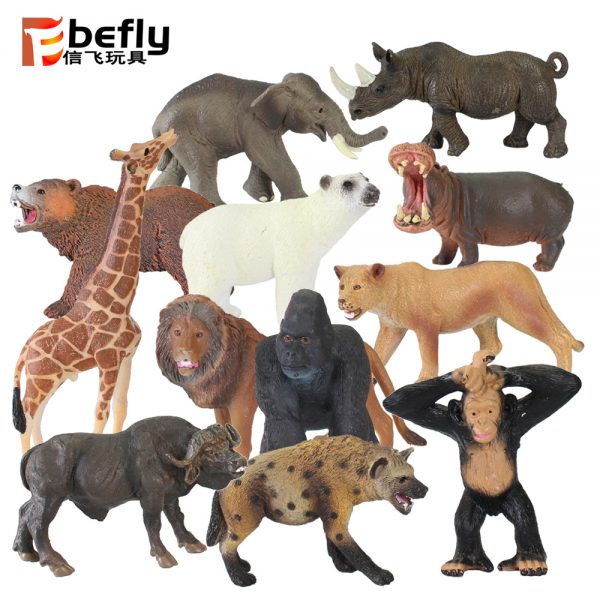 5'' solid 3d wild life model toy plastic animal