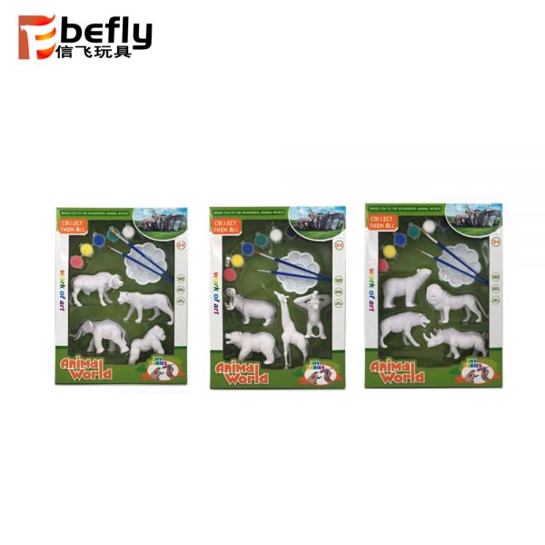 Plastic figurines set painting animal toy