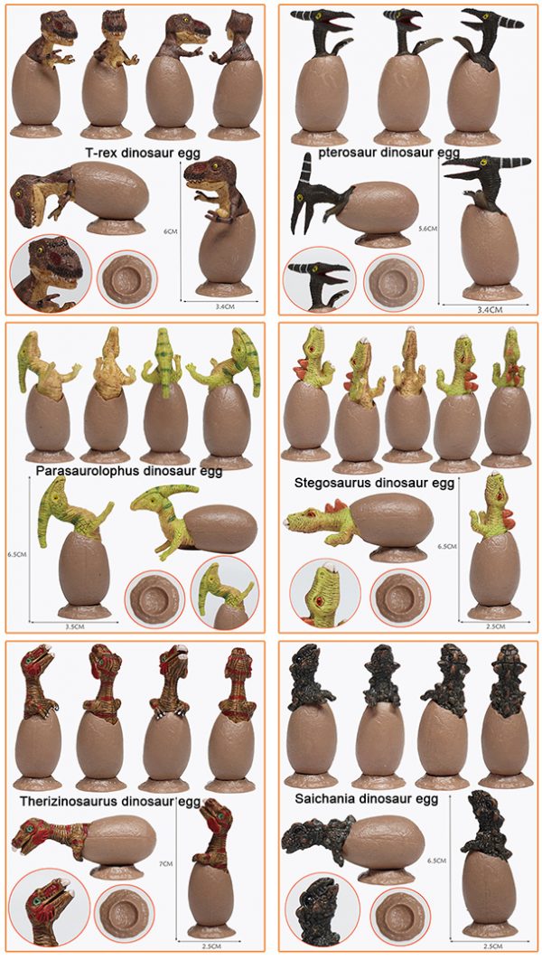12 kinds mixed packaging realistic plastic PVC mini dinosaur egg toy