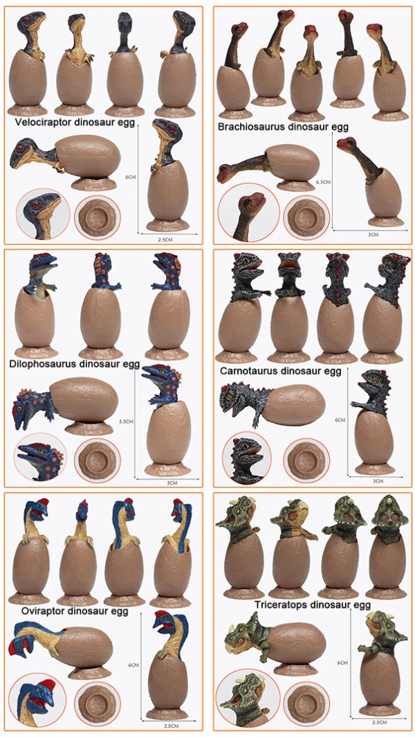 12 kinds mixed packaging realistic plastic PVC mini dinosaur egg toy