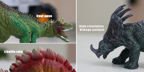 12 Dinosaur assorted plastic solid dinosaur toy for kids