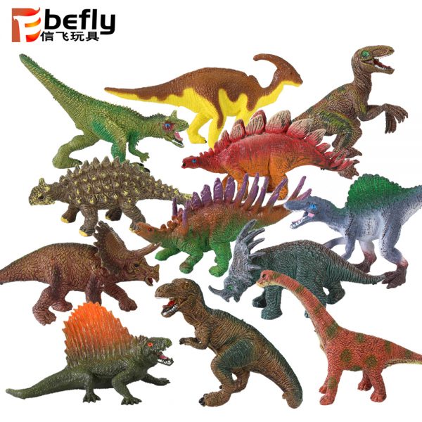 12 Dinosaur assorted plastic solid dinosaur toy for kids