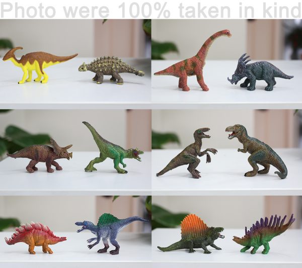 12 Dinosaur assorted plastic solid dinosaur toy for kids
