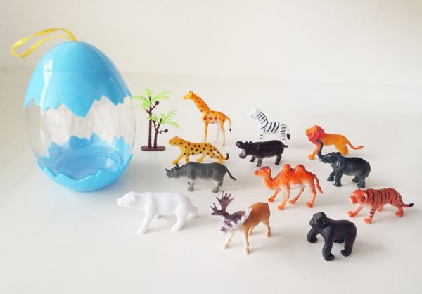 13pcs in PVC egg mini wild animal toys for kids