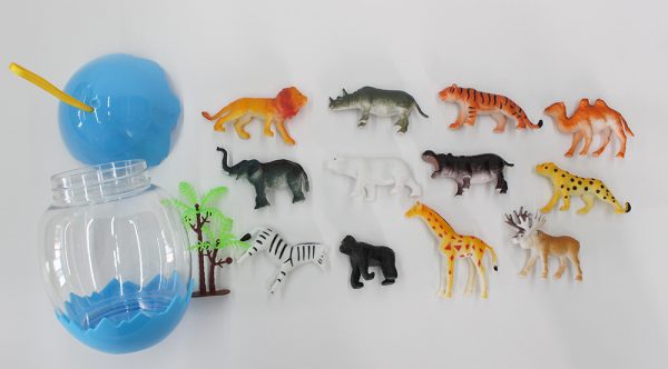 13pcs in PVC egg mini wild animal toys for kids