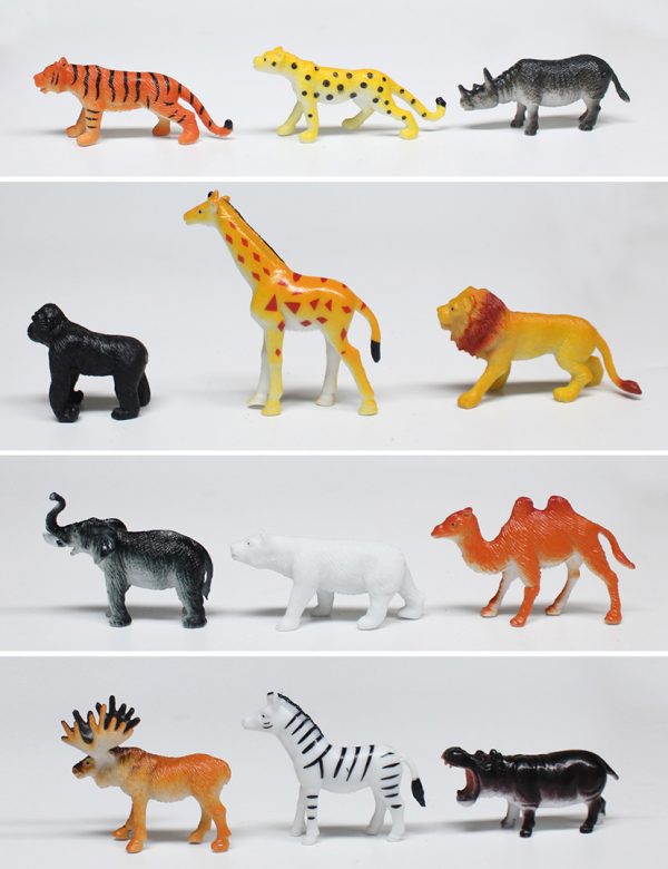 13pcs in PVC egg mini wild animal toys for kids