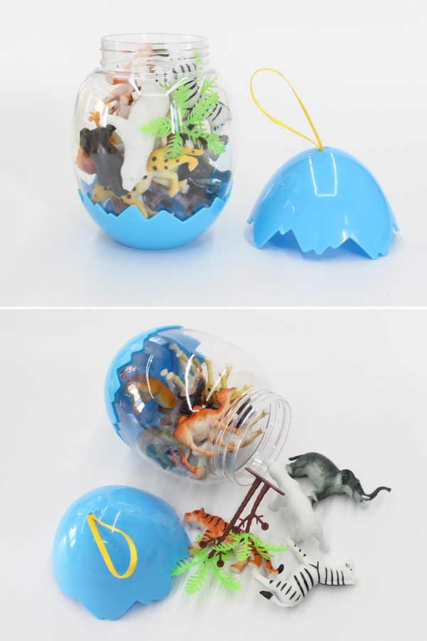 13pcs in PVC egg mini wild animal toys for kids