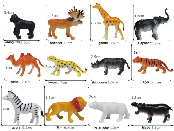 13pcs in PVC egg mini wild animal toys for kids