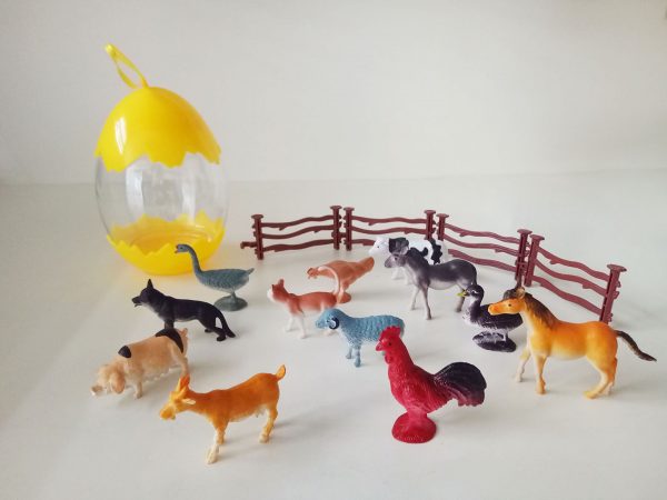 16pcs pvc egg packaging small plastic animal farm toys