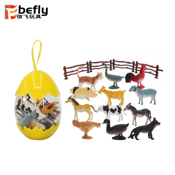 16pcs pvc egg packaging small plastic animal farm toys