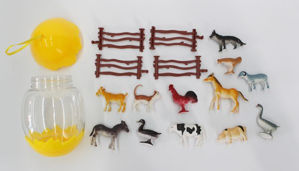 16pcs pvc egg packaging small plastic animal farm toys