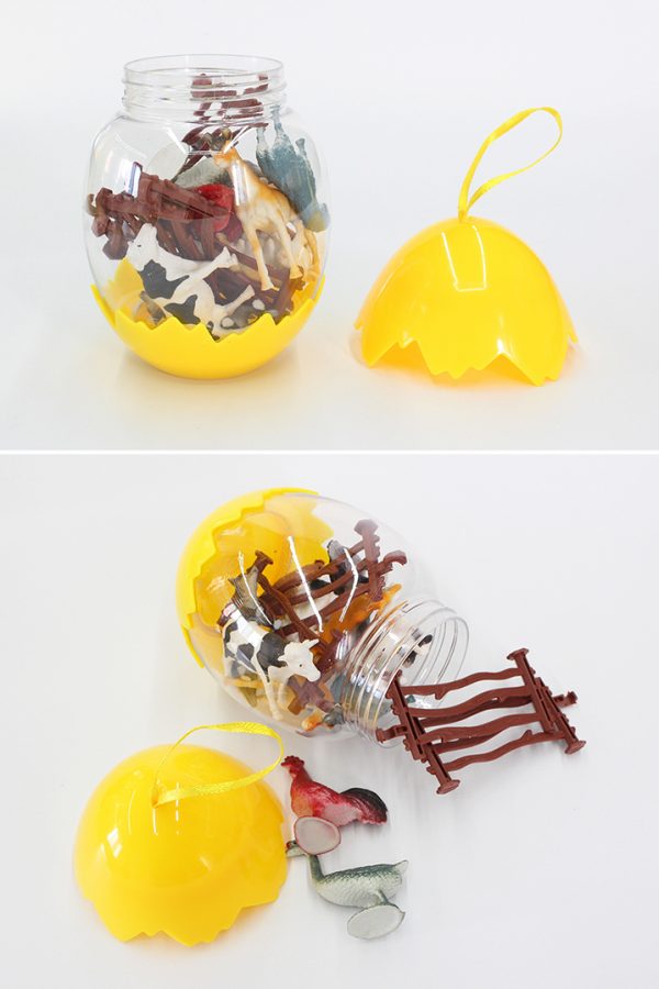 16pcs pvc egg packaging small plastic animal farm toys