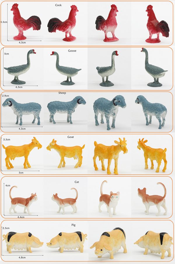 16pcs pvc egg packaging small plastic animal farm toys