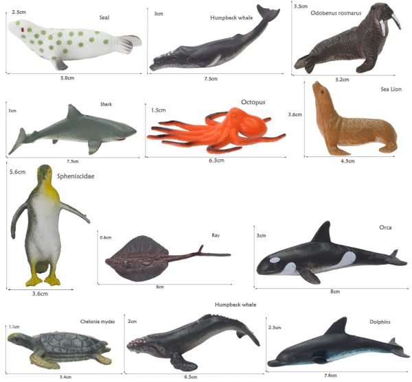 16pcs small sea animal plastic toy in egg