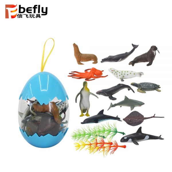 16pcs small sea animal plastic toy in egg