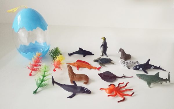 16pcs small sea animal plastic toy in egg