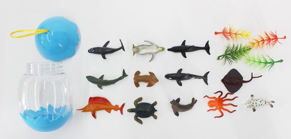 16pcs small sea animal plastic toy in egg