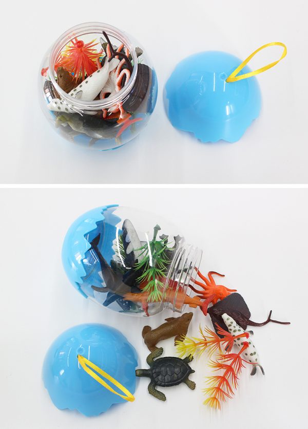 16pcs small sea animal plastic toy in egg