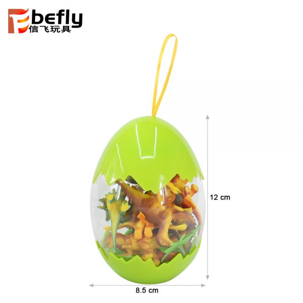 Mini plastic dinosaur toy filled easter egg