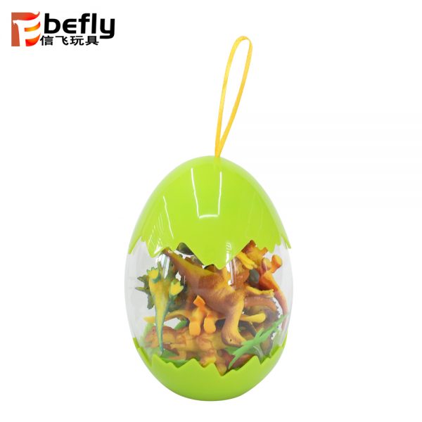 Mini plastic dinosaur toy filled easter egg