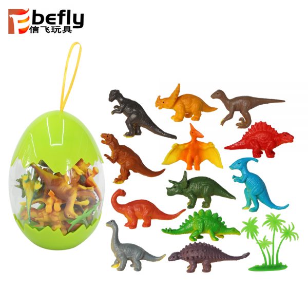 Mini plastic dinosaur toy filled easter egg