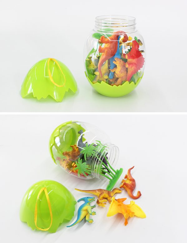Mini plastic dinosaur toy filled easter egg