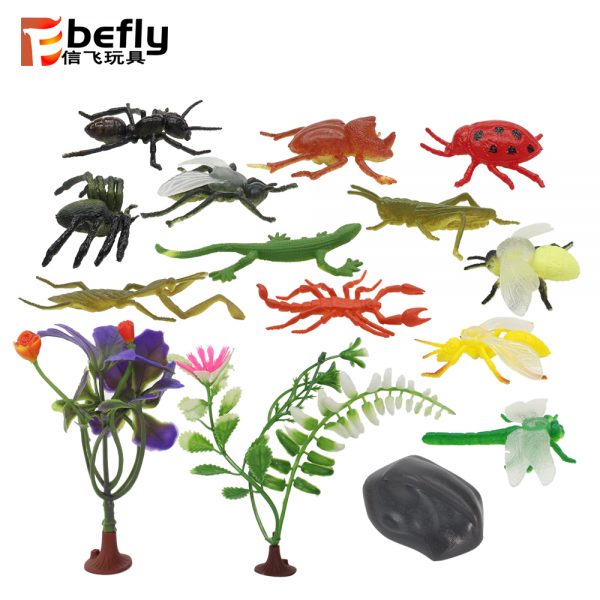 15pcs small insect plastic toy in egg