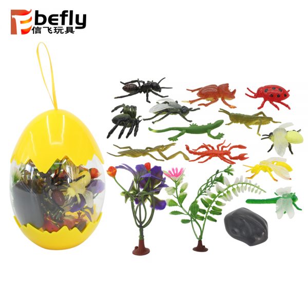 15pcs small insect plastic toy in egg