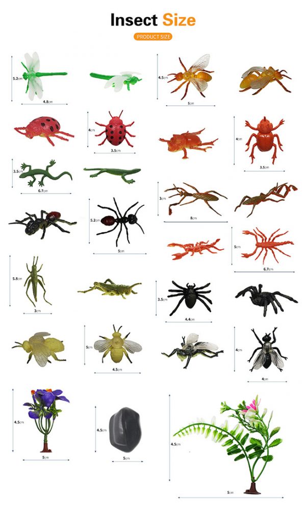 15pcs small insect plastic toy in egg