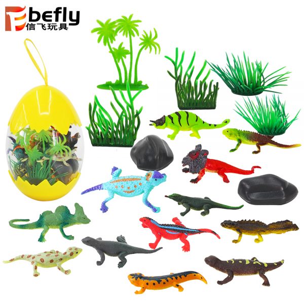 With reptile natural animal model plastic easter egg toy