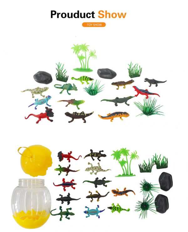 With reptile natural animal model plastic easter egg toy