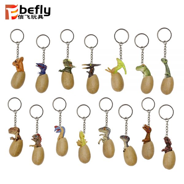 12 kinds different plastic dinosaur egg key ring