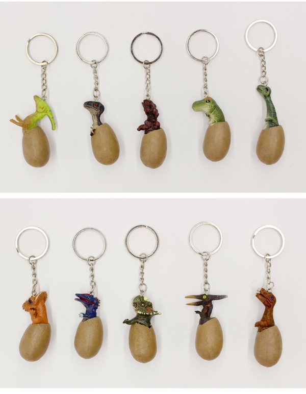 12 kinds different plastic dinosaur egg key ring