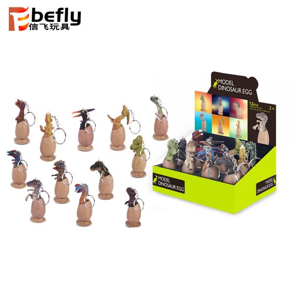 12 kinds different plastic dinosaur egg key ring