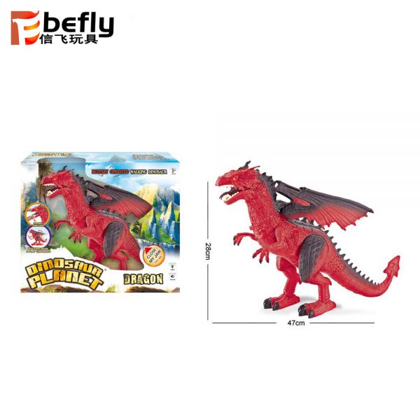 Plastic B/O dragon toys with light and sound