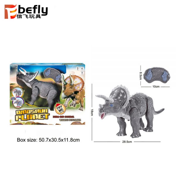 Triceratops plastic toy infrared control walking dinosaur with sound
