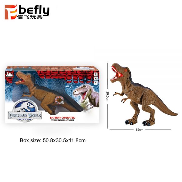 Plastic toy battery operated walking dinosaur