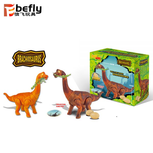 Electric Brachiosaurus lay eggs dinosaurs toy with projection and light