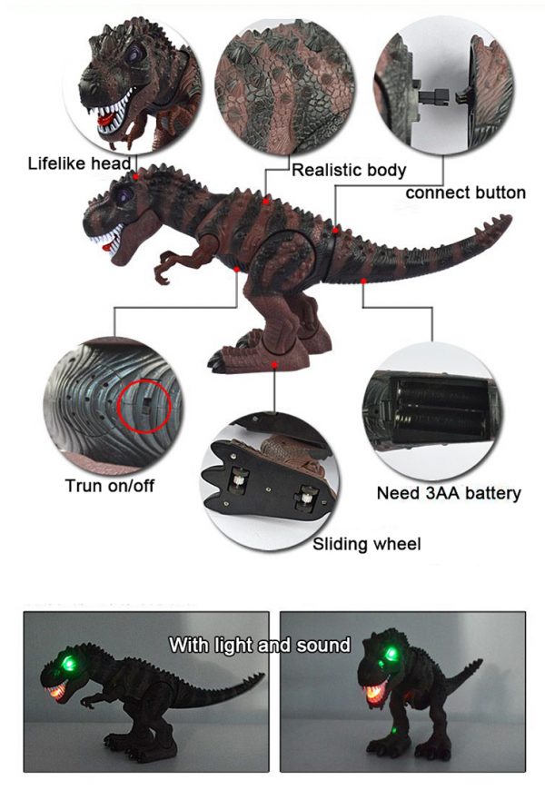 T-rex model plastic electric walking dinosaur toy