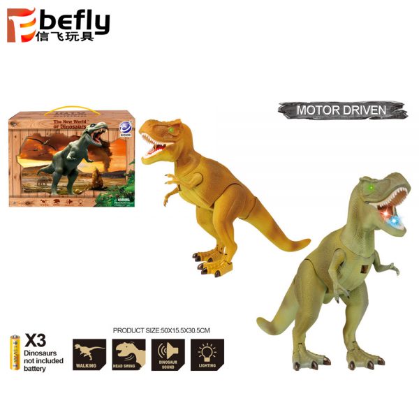 Walking t-rex plastic electric dinosaur toy with light and sound