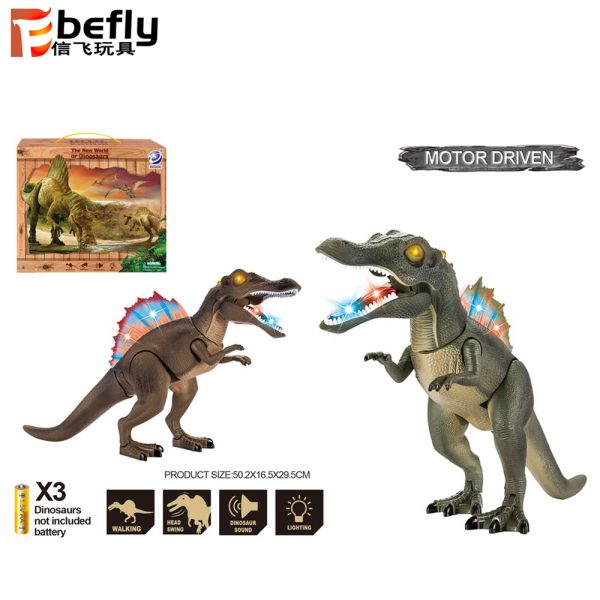 Battery operated spinosaurus walking dinosaur toy with sound and light