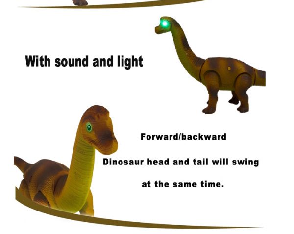 Light up walking Brachiosaurus plastic toy radio control dinosaur