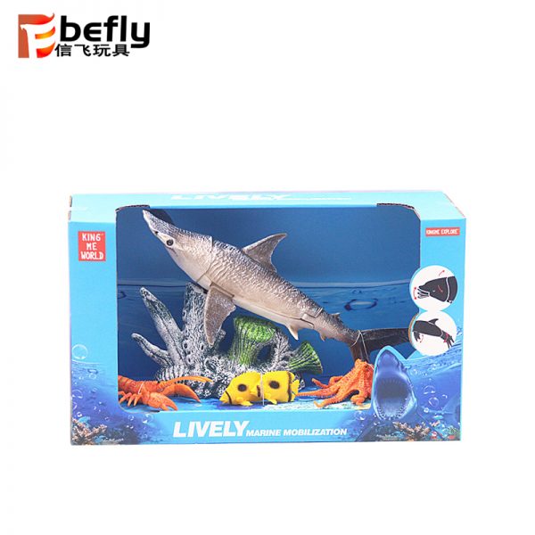 Deep ocean shark lobster fish octopus model plastic sea animal set toy