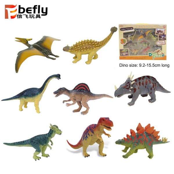 8 kinds 3d plastic dinosaur puzzle toys