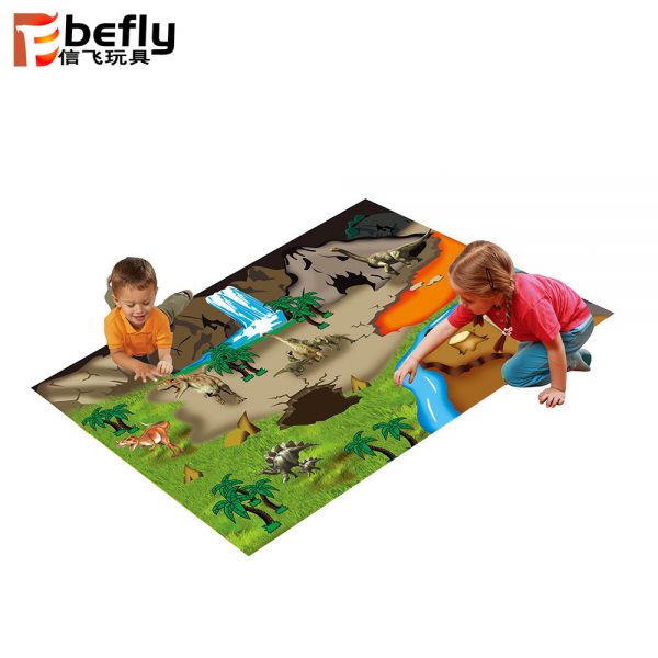 Dinosaur pattern mat kids dinosaur toy with floor play mat