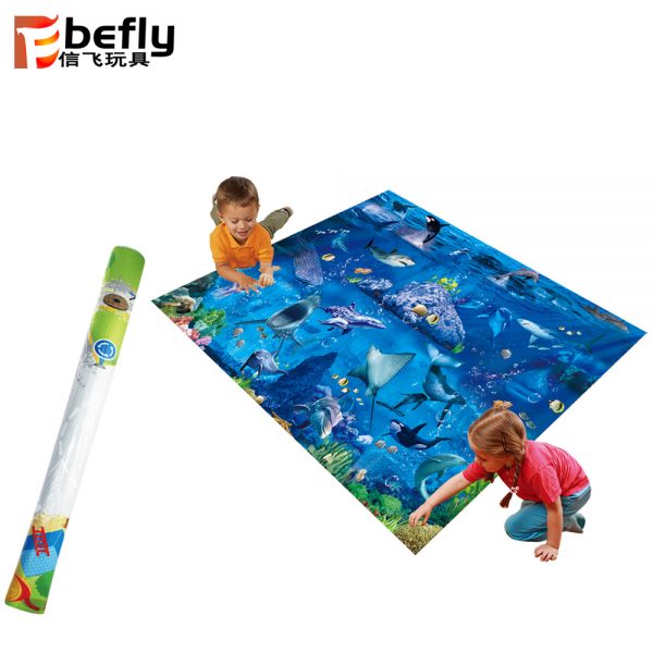 Realistic sea animal pattern fabric mat toys