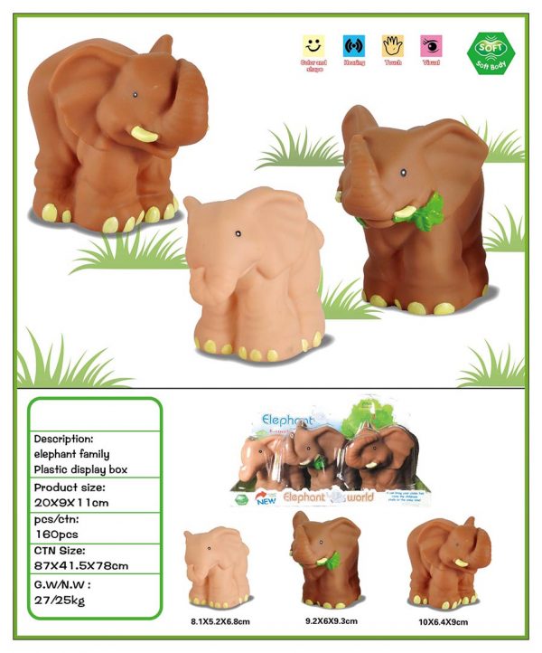 Cartoon vinyl elephant toys set