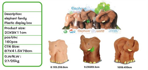 Cartoon vinyl elephant toys set