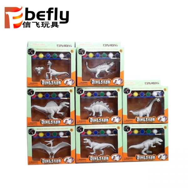 Plastic dinosaur model diy painting set
