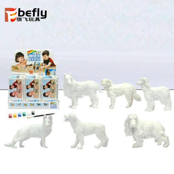 Funny play set animal figure dog model diy toy
